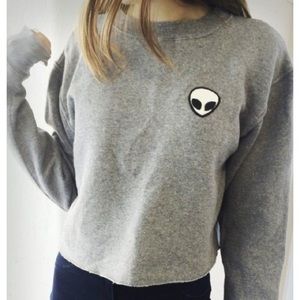 Brandy Melville Alien Patch Cropped Sweatshirt